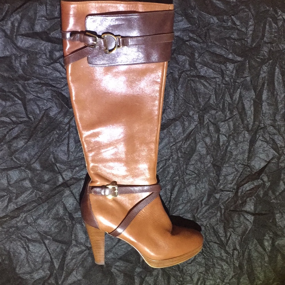 Cole haan brown leather boots